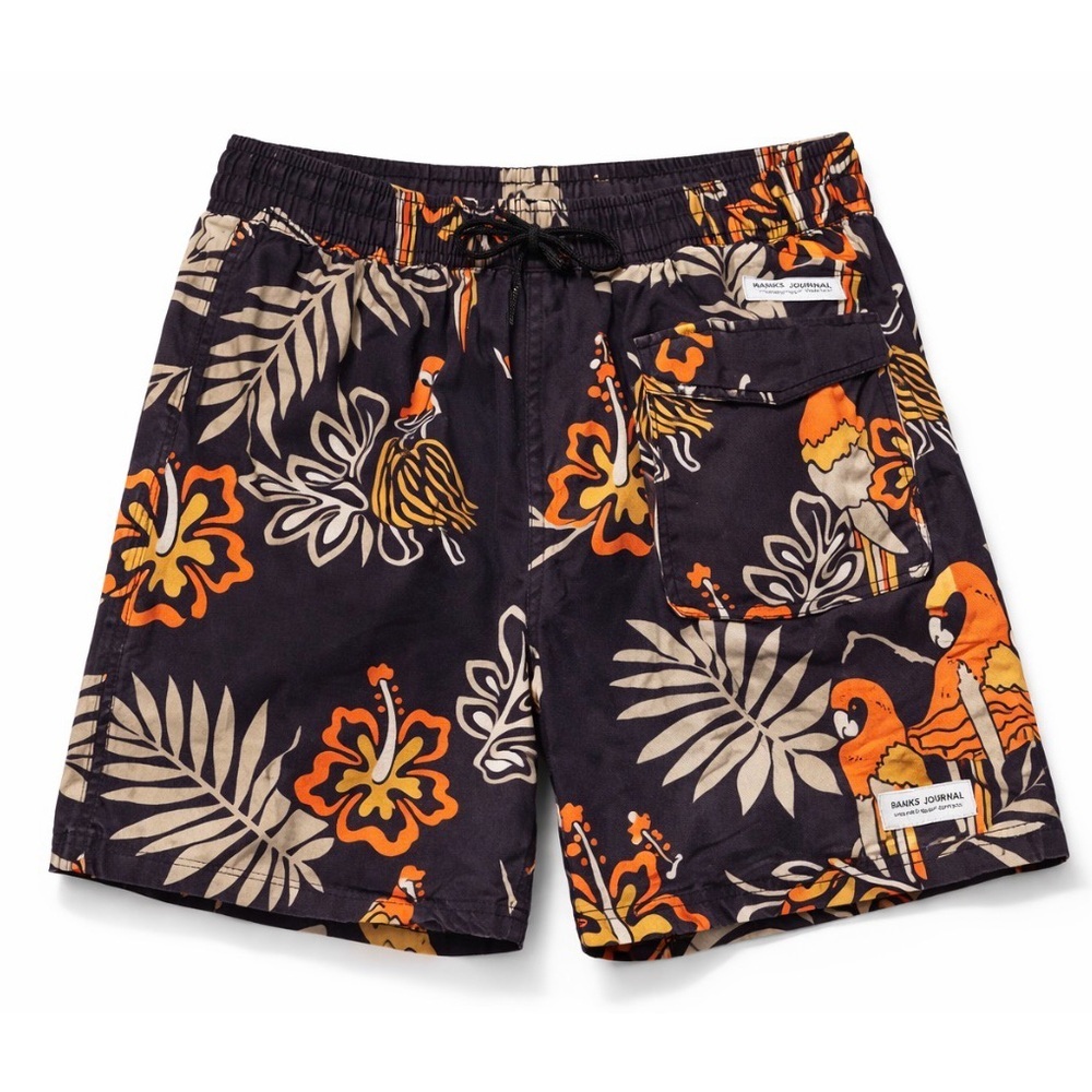 Banks Journal Tropical Print Swim Shorts | Men’s Medium 6 1/2” Inseam